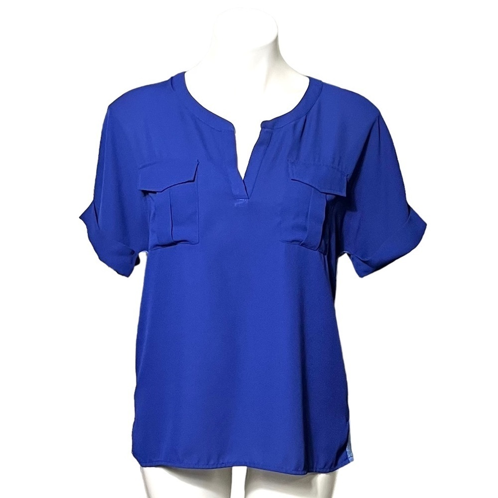 Kut From The Kloth Front Pocket Top Size Small Royal Blue